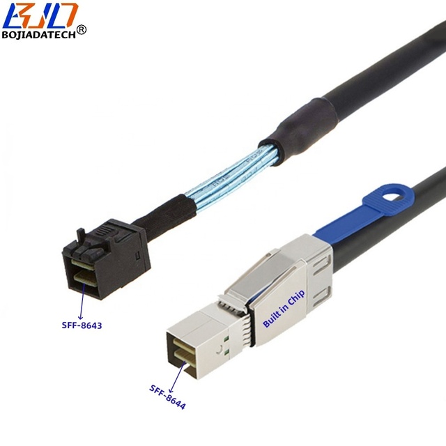 Factory Wholesale Mini SAS SFF-8644 to SFF-8643 Server Hard Disk Drive Data Extension Cable 12Gbps 50CM 100CM 200CM 300CM