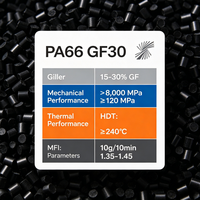 Granulés PA66 GF15 GF30 noirs, nylon 66 renforcé de fibres de verre