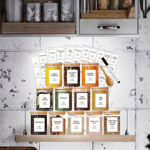 12 Frascos de Vidrio de Borosilicato de 8.5oz para Especias con Tapas de Bambú Herméticas Apilables - Contenedores de Almacenamiento con Etiquetas y Cucharas - Venta al por Mayor - Product Image 3