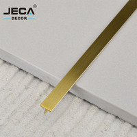 Profilé décoratif en acier inoxydable 304 en forme de T pour carrelage, bande de finition métallique pour la décoration murale, accessoires pour carrelage