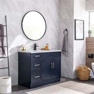 Mueble de <span class=keywords><strong>Baño</strong></span> de <span class=keywords><strong>Diseño</strong></span> Italiano Personalizado de Lujo con <span class=keywords><strong>Diseño</strong></span> Acanalado, Lavabo Doble, Espejo Inteligente <span class=keywords><strong>para</strong></span> Hoteles - Product Image 2