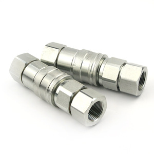 ข้อต่อไฮดรอลิกแบบเร็ว Jingao ISO16028 ชนิดแบน สำหรับงานแรงดันสูง พร้อมเกลียวเชื่อมต่อ สำหรับหัวเจาะรถขุด ผลิตจากเหล็กกล้าคาร์บอน ชุบสังกะสี - Product Image 3
