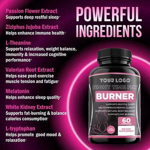 Cápsulas de pérdida de peso OEM Night Time, cápsulas quemadoras de grasa potenciadoras del metabolismo, suplemento dietético, trabajo rápido para mujeres - Product Image 3