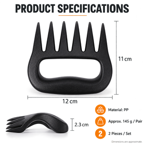 Meat Shredder Claws for Pulled Pork BBQ Meat Claws with Non-Slip Handles, Heat Resistant <b>Barbecue</b> Shredder Tool - Product Image 4