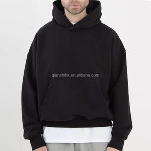 Boxy Fleece unisexe uni 500/400 Gsm Hoodie Fabricant French Terry 100% Cotton Oversized Heavyweight Cropped sweats à capuche vierges - Product Image 3