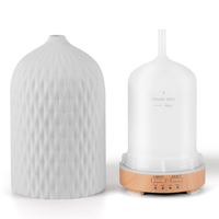 Diffuseur d'humidité sans eau à grande capacité en céramique avec éclairage LED écologique alimenté par USB à ultrasons et motifs personnalisés