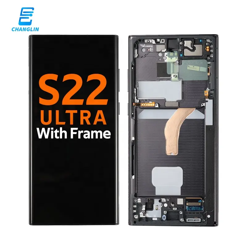 Оптовая продажа S22 ultra 5g lcd Замена с рамкой оригинальный экран мобильного телефона pantalla для дисплея samsung galaxy