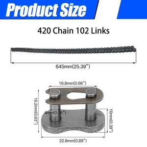 HIAORS 420 Chaîne d'entraînement 102 maillons Heavy Duty pour PW80 SSR Coolster Baja <span class=keywords><strong>Lifan</strong></span> Pit Dirt Bike 4 Wheeler ATV Quad Go Kart Parts - Product Image 4