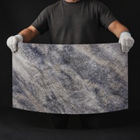 Revêtement mural souple en pierre flexible Vialan MCM, sable de quartz bleu Bolivie, imperméable, ignifuge, carrelage pliable, salon moderne