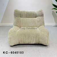 Fauteuil pouf moderne en tissu chenille, une place, canapé paresseux, confortable pour salon, pouf surdimensionné avec poche latérale