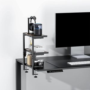 Double Layer <b>Desktop</b> Storage Rack Tiger Stripe Brown Tabletop Mount Office Organizer for Books and Miscellaneous Items - Product Image 3
