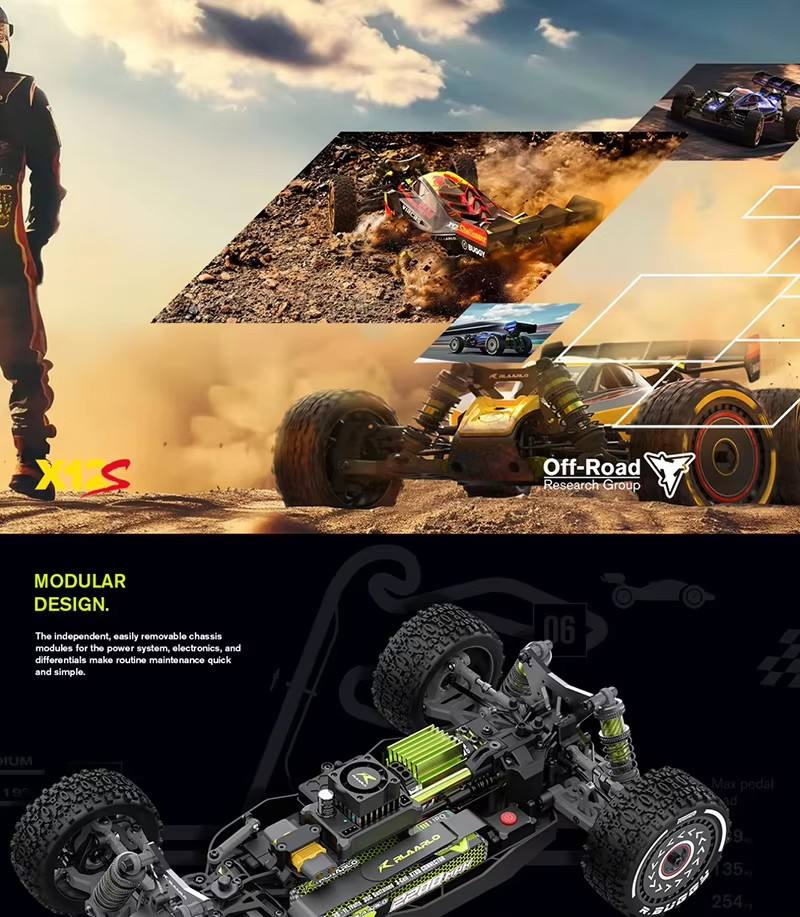Hoshi Rlaarlo X12S RC Car - High-Speed 4WD off-Road Vehicle