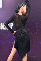 Robe latine Vennystyle 14+ - Tenue de compétition à franges hautement stylisée pour les examens