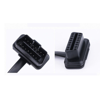 Cable de Diagnóstico OBD Plano de Bajo Perfil de 1m, 16 Pines, Macho-Hembra, Lector de Códigos, Compatible con OBD2 OBDII