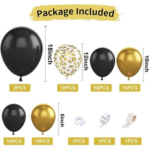 Conference Exhibition Celebration Balloon Garlands Kit Luxurious <strong>Birthday</strong> <strong>Decoration</strong> <strong>Gold</strong> <strong>and</strong> <strong>Black</strong> for Festival <strong>and</strong> Events - Product Image 2