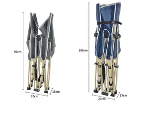 <span class=keywords><strong>Lettino</strong></span> Pieghevole in Metallo per <span class=keywords><strong>Campeggio</strong></span> all'Aperto con Schienale Regolabile e Materasso per Picnic e Uso in Parchi - Product Image 4