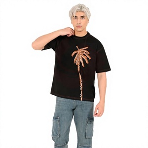 Camiseta de Algodón Extra Grande Premium para Hombre, Corte Holgado, Cuello Redondo, Informal, Diseñada para Marcas de Ropa Urbana Moderna - Product Image 1