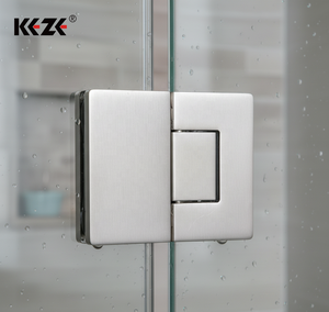 Modern 180 Degree Glass-to-Glass Fold Hinge Chrome Brass CE Certified 8/12mm Frameless Bathrooms <strong>KEZE</strong> H5003 Easy Installation - Product Image 3