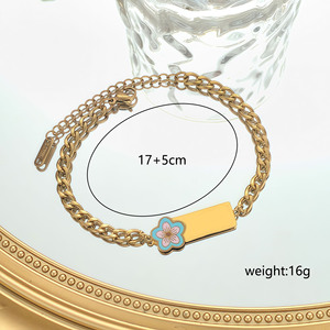 Braccialetti per Bambini Placcati Oro a Forma di Fiore, <span class=keywords><strong>Bracciali</strong></span> in Acciaio Inossidabile alla Moda per Donna, Gioielli all'Ingrosso - Product Image 6