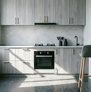 Meubles de <span class=keywords><strong>cuisine</strong></span> modulaires sur mesure de luxe européens en bois intégré avec <span class=keywords><strong>four</strong></span> et micro-ondes encastrés - Product Image 1