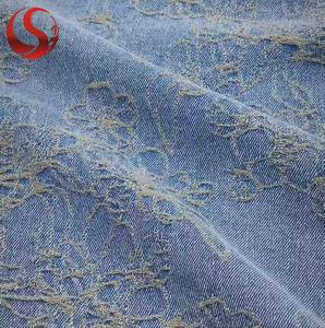 Огнестойкая эластичная ткань деним с окрашенной пряжей и узором «Процветающие цветы», 80% хлопок, 20% полиэстер, с ПУ-покрытием, средней плотности, 180 см - Product Image 2