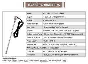 Holydell capacità misurazione del livello del carburante sensore di livello del liquido dell'olio capacitivo analogico - Product Image 3