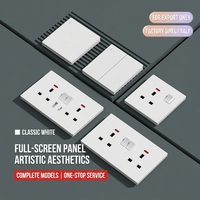 Enchufe USB 13A con interruptor para Hong Kong y Macao, carga rápida TIPO-C, panel internacional, enchufe de pared británico con conexión a tierra estándar 5