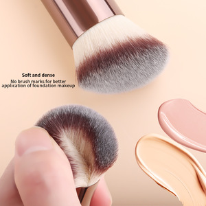 Juego de 5 Brochas de Maquillaje de Pelo Sintético Denso con Ferrula de Aluminio para Rostro, Ojos, Polvo, Base y Sombra de Ojos, Brochas Cosméticas con Logotipo Personalizado - Product Image 2