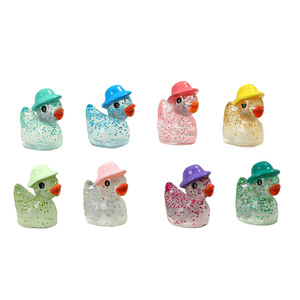 Lanshuo Resin <b>Duck</b> Miniature Decorations With <b>Hat</b> Glittery Craft DIY Jewelry Accessories Home Decoration Animal Shape Plastic - Product Image 5