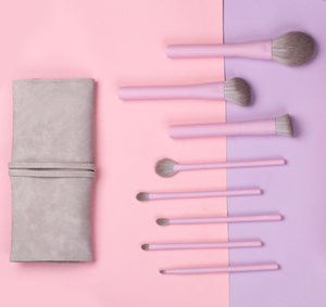 New 8-Piece Elegant Beauty <strong>Pink</strong> Purple Makeup Brush Set with Flat Brush Eyeliner &amp; Lips <strong>Tools</strong> for Face &amp; Eyes - Product Image 3