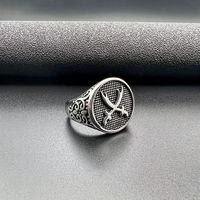 Bijoux vintage punk Messia en titane poli style arabe double lames en acier inoxydable pour hommes