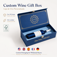 Boîte en papier rigide biodégradable de luxe pour vin, personnalisable, avec conception gratuite, pour bouteille unique certifiée, boissons énergisantes et éponge
