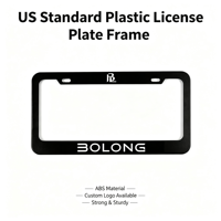 Service OEM ODM BOLONG, cadre de plaque d'immatriculation en plastique ABS standard américain, logo personnalisé, support de plaque d'immatriculation étanche, pièce extérieure de voiture