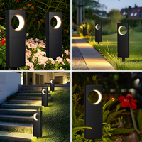 Lampe solaire LED P65 étanche, type borne lumineuse, double face, pour jardin, allée, pelouse et aménagement paysager