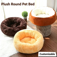 Coussin de lit pour animaux de compagnie en velours pelucheux, solide, luxueux, moderne, universel quatre saisons, pour chien et chat, avec housse amovible et lavable, emballage en boîte