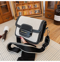 Kit de sacs à bandoulière faits main DIY pour femmes, en cuir PU tressé, avec outils de couture et de point de croix, couleurs contrastées