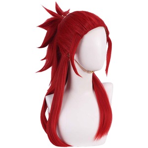 Perruque longue queue de cheval rouge bordeaux pour cosplay <span class=keywords><strong>Renji</strong></span> Abarai (Anime) - Modèle AOKG-086 - Product Image 2