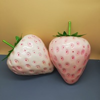 Simulatie Groot Aardbeimodel Schuim Nepfruit Rode Aardbei Roze Aardbeimodel