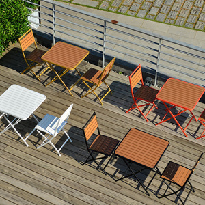 Modern Simple Commercial Outdoor <strong>Folding</strong> <strong>Dining</strong> <strong>Table</strong> <strong>Chair</strong> Rectangle Metal Waterproof Cushion for Villa Courtyard Camping <strong>Table</strong> - Product Image 4