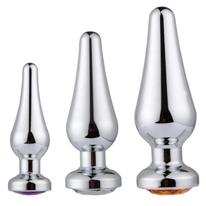 Women toys butt plug with diamond <span class=keywords><strong>sex</strong></span> toys for women men metal anal plugs stainless steel fetish chastity adult products - Product Image 1