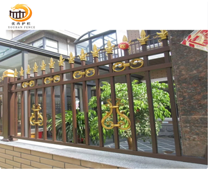 Commercio all'ingrosso moderno metallo rivestito in polvere di zinco antico a forma di lancia in acciaio tubo di recinzione, palo appuntito forgiato giardino di ferro recinzione - Product Image 4