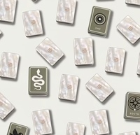 Tuiles de Mahjong Américain en Acrylique Gravées Thème Campagne Verte, Tapis, Supports et Table de Jeu d'Échecs pour Divertissement et Jeux d'argent