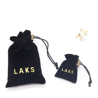 Benutzer definiertes Logo gedruckt schwarz Satin gefüttert Geschenk Schmuck Samt Tasche Hochwertige Kordel zug Samt Tasche für Schmuck