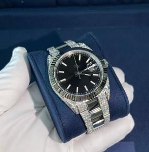 40mm Stainless Steel Wristwatch with <b>Black</b> VVS Moissanite Diamond Luxury Waterproof <b>Watch</b> for <b>Men</b> High-End Iced-Out Fashion - Product Image 2