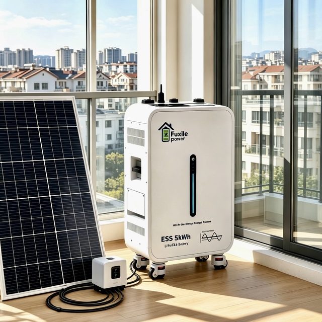 ESS 5.12kWh Stackable Integrated Solar Storage Battery 6000+ Cycles Dual MPPT Built-in Inverter Off-Grid Residential Emergency