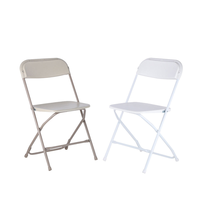 Chaises pliantes en plastique blanc P-01 pour événements en plein air, location, HDPE, capacité de charge élevée, empilables, portables, pour jardin, fête, usage intensif, 650 lb