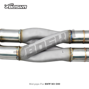 Tubi BSK SUS304 di Lunghezza Uguale, Tubo Centrale a Z per <span class=keywords><strong>BMW</strong></span> M3/M4 G80/G82/G87/G8X 3.0T 2021-2024, Sistema di Scarico Boska con Suono Attivo - Product Image 4