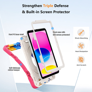 Funda Protectora para <span class=keywords><strong>iPad</strong></span> 10.ª Generación, con Soporte, Correa de Mano, Silicona y PC, para <span class=keywords><strong>iPad</strong></span> 10.ª Generación de 10.9 Pulgadas - Product Image 3