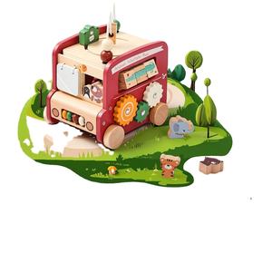 กล่องของเล่นรถโดยสารประจำทาง5-in-1 Montessori ดีไซน์ใหม่สำหรับการเรียนรู้ก่อนวัยเรียน - Product Image 1