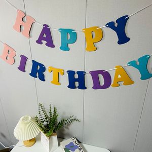 Happy Birthday Alphabet <b>Banner</b> Colorful Plastic Letters Party Decorations Birthday Celebration Flags - Product Image 4